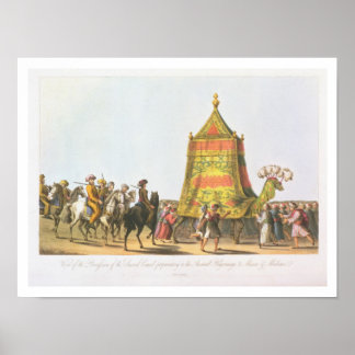 Poster Vue de la procession de la préparation du chameau