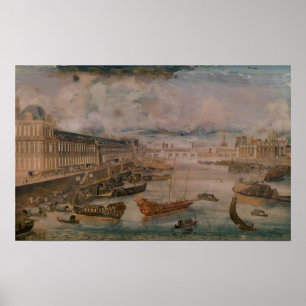 Poster Vue de la Seine, le grand Galerie du Louvre