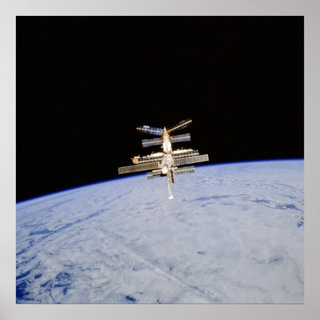 Poster Vue de la station spatiale Mir de Shuttle Atlantis (Devant)