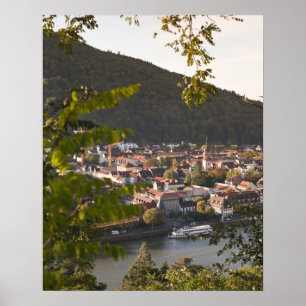 Poster Vue de la vieille ville de Heidelberg