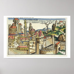 Poster Vue de la ville antique de Babylone, du Nure