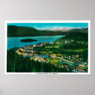 Poster Vue de la ville de Cordova, AlaskaCordova, AK
