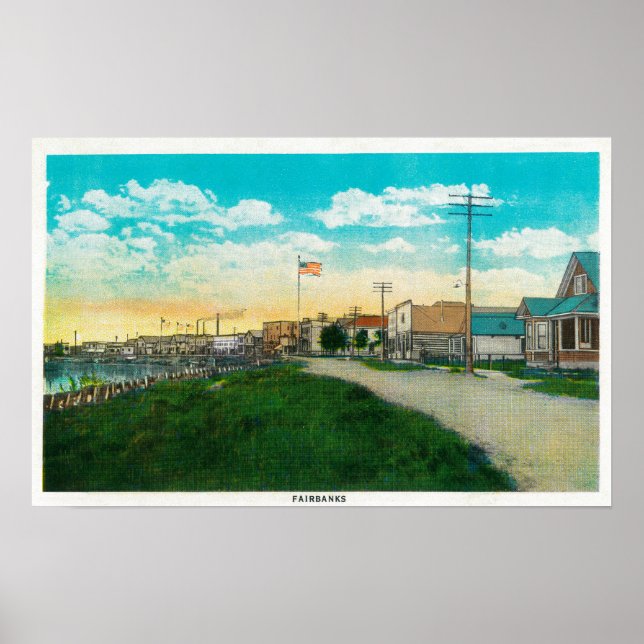 Poster Vue de la ville de Fairbanks, AlaskaFairbanks, AK (Devant)