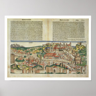 Poster Vue de la ville de Rome, de Nuremberg Chron