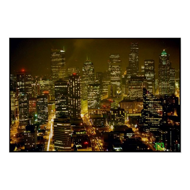 Poster Vue de la ville de Seattle (Devant)