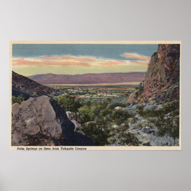 Poster Vue de la ville depuis le canyon de Tahquitz (Devant)