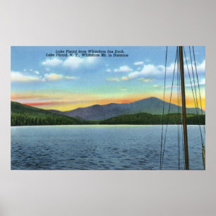 Poster Vue de lac de dock d'auberge de Whiteface