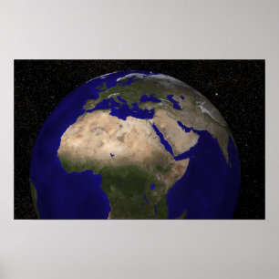 Poster Vue de l'Afrique, de l'Europe, du Moyen-Orient et 