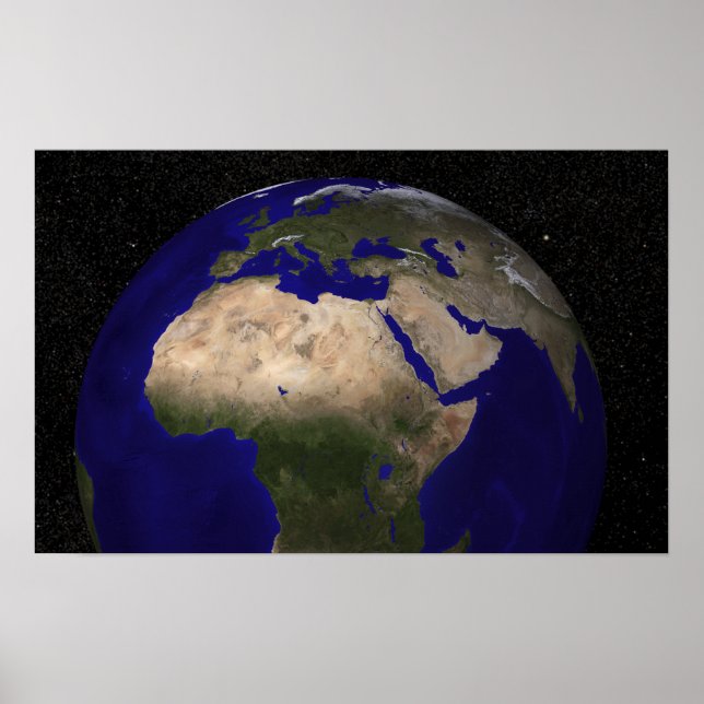 Poster Vue de l'Afrique, de l'Europe, du Moyen-Orient et  (Devant)