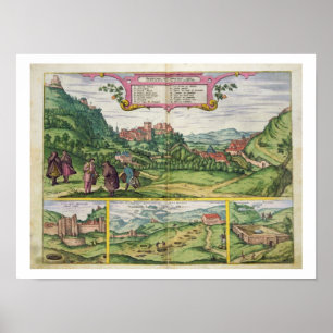 Poster Vue de l'Alhambra, de 'Civitates Orbis Terrar