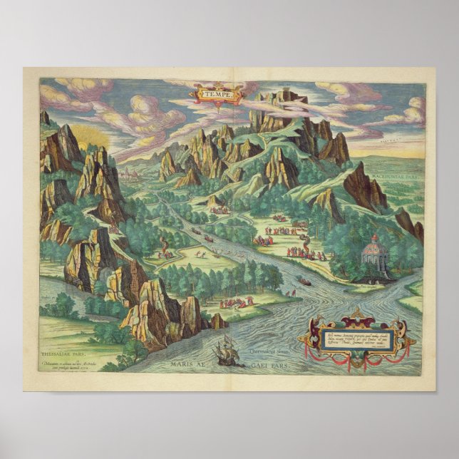 Poster Vue de l'antique Thessaly de l'Atlas (Devant)