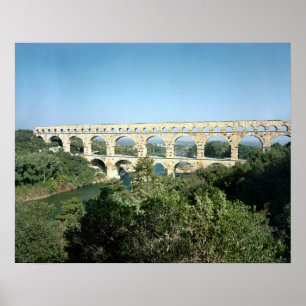 Poster Vue de l'aqueduc romain, construit vers 19 av. J.-