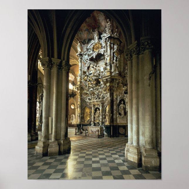 Poster Vue de l'autel et du 'Transparente', c.1720 (Devant)