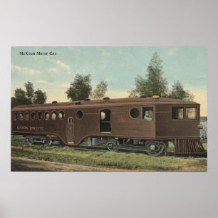 Poster Vue de l'autorail McKeen de l'Union Pacific Railro