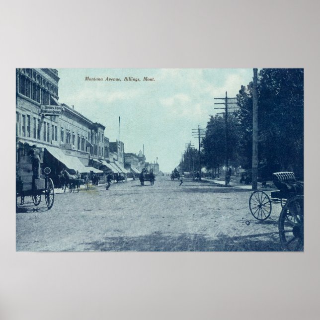Poster Vue de l'avenue MontanaBillings, MT (Devant)