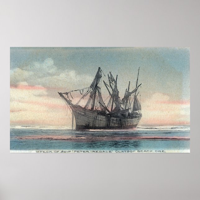Poster Vue de l'épave Peter Iredale (Devant)