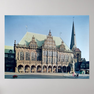 Poster Vue de l'Hôtel de Ville, construit 1405-09