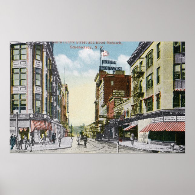 Poster Vue de l'hôtel Mohawk de South Centre Street (Devant)