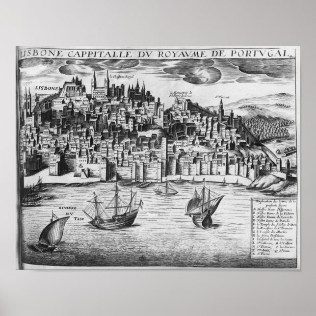 Poster Vue de Lisbonne (Devant)