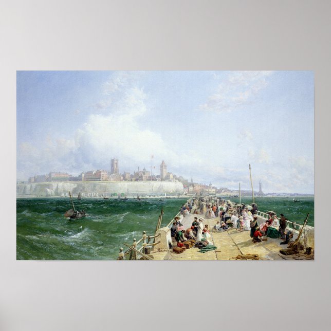 Poster Vue de Margate du quai, 1868 (Devant)