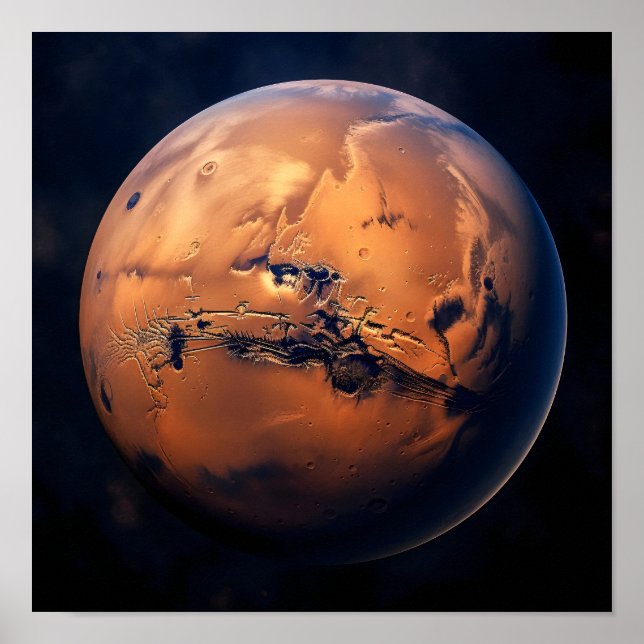 Poster Vue de Mars depuis l'espace (Devant)