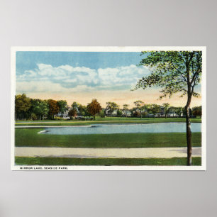 Poster Vue de parc de bord de la mer de lac mirror