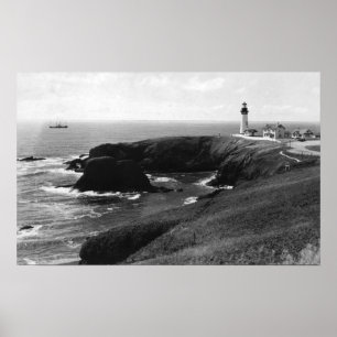 Poster Vue de phare de Newport, Orégon Yaquina