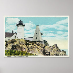 Poster Vue de plage de York du phare de protubérance