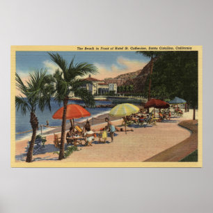 Poster Vue de plage devant St Catherine d'hôtel