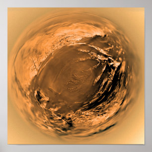 Poster vue de Poisson-oeil de la surface du titan