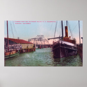 Poster Vue de port de PS rr DrawbridgeOakland, CA