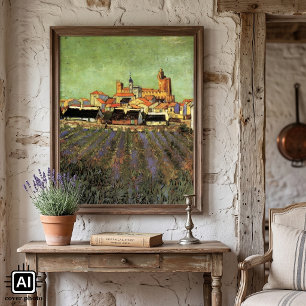 Poster Vue de Saintes Maries par Vincent van Gogh