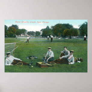 Poster Vue de tennis GroundsChicago, IL de Lincoln Park