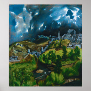 Poster Vue de Tolède par El Greco (1599)