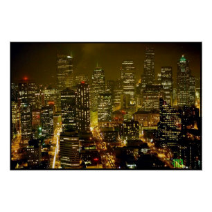 Poster Vue de ville de Seattle