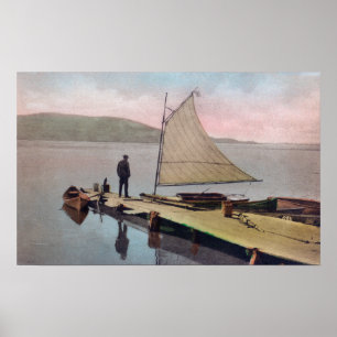 Poster Vue de voilier accouplé chez l'Utah LakeProvo, UT