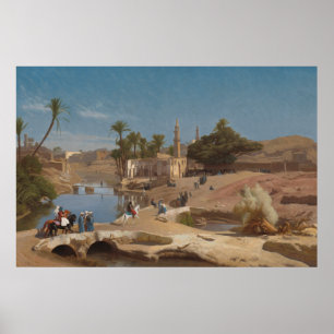 Poster Vue d'EL-Fayoum de Medinet par Jean-Léon Gérôme