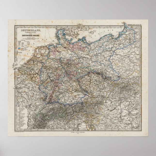 Poster Vue d'ensemble de l'Empire allemand (Devant)