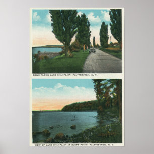 Poster Vue d'entraînement de Champlain de lac