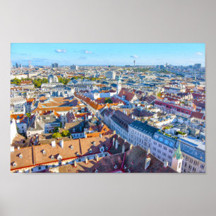 Poster Vue depuis la cathédrale Saint-Étienne, Vienne