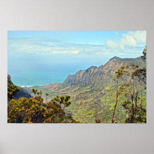 Poster Vue depuis le point de vue de Kalalau, Kauai, Hawa