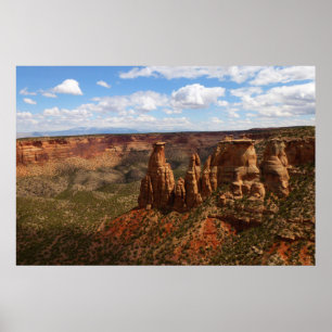 Poster Vue depuis le sentier Canyon Rim à Colorado Monume