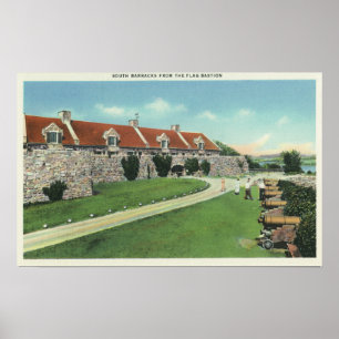 Poster Vue des casernes du Sud depuis le drapeau