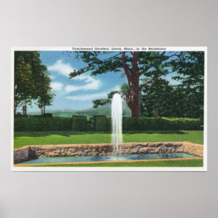 Poster Vue des jardins et de la fontaine de Tanglewood