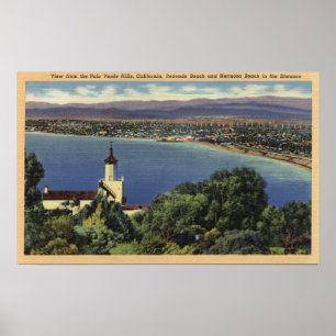 Poster Vue des plages de Redondo et de Hermosa