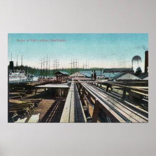 Poster Vue des quais Port LudlowPort Ludlow, WA