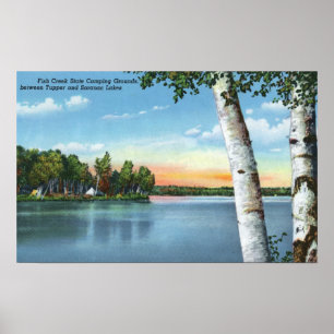 Poster Vue des terrains de camping de Fish Creek State