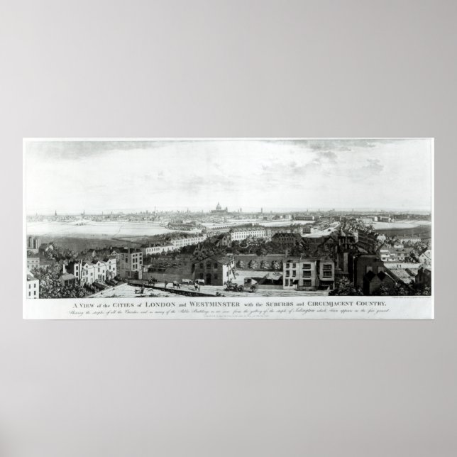 Poster Vue des villes de Londres et Westminster (Devant)