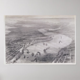Poster Vue d'Oiseau de la Nouvelle-Orléans