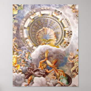 Poster Vue D'Olympus Accueil Dieux Fresco Par Giulio Roma